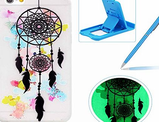 Herzzer iPhone SE TPU Rubber Bumper Cover,iPhone 5S [Night Luminous] Effect Fluorescent Glow In The Dark Transparent Soft TPU Silicone Skin Shell Cover Case,Herzzer [Shock-Absorption Bumper and Anti-Scratch] 